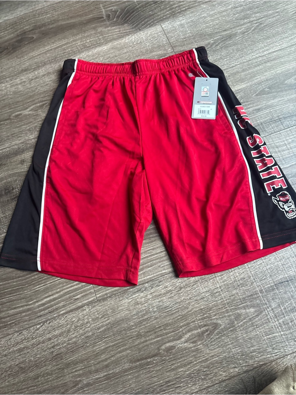 Colosseum Red and Black Men’s Athletic Shorts - NC State